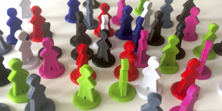 3d printed plastic pawns for the University of Lincoln