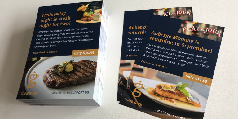 Design et impression numérique de prospectus marketing pour Le George