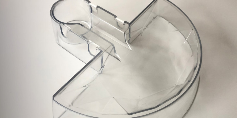 Injection moulded transparent polycarbonate bowl for Infinity Bowl