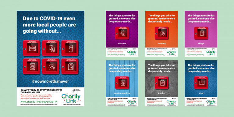 Campagne publicitaire pour l'impression pour Charity Link