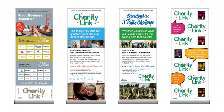 Roller banner design for Charity Link